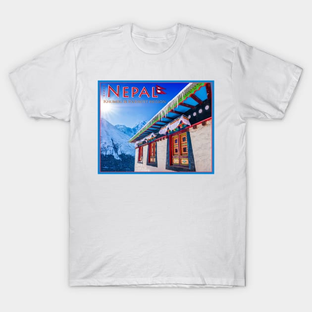 Visit Nepal, Khumbu and Everest poster T-Shirt by geoffshoults